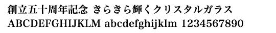 クリスタルガラス記念品「書体見本」明朝体