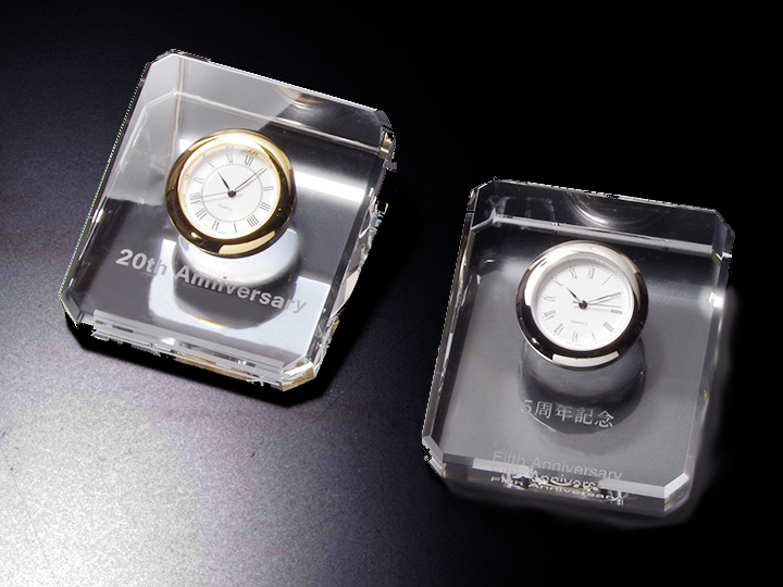 【クリスタルガラス表彰記念品】クリスタル時計オーナメント<br />CPWC-1<br />￥6,000