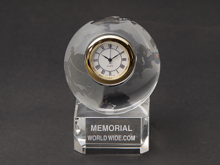 【クリスタルガラス記念品】クリスタル時計オーナメント（小サイズ）　CGWC-60