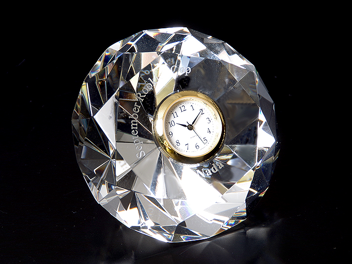 【クリスタルガラス表彰記念品】クリスタル時計ダイア・オーナメント<br />COWC-DIA-NEW<br />￥8,500