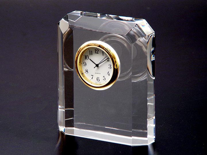 【クリスタルガラス記念品】クリスタル時計オーナメント　BCWC-37