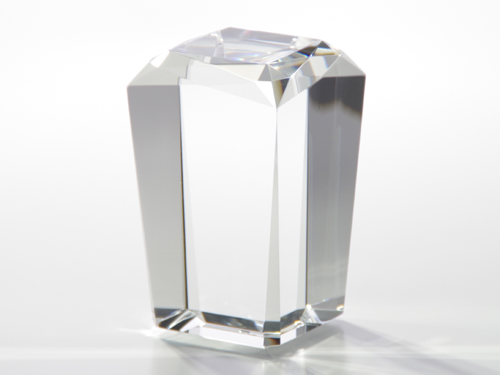 【クリスタルガラス記念品】クリスタルトロフィースタンド・カット付き（大サイズ）SCB-60×50-100