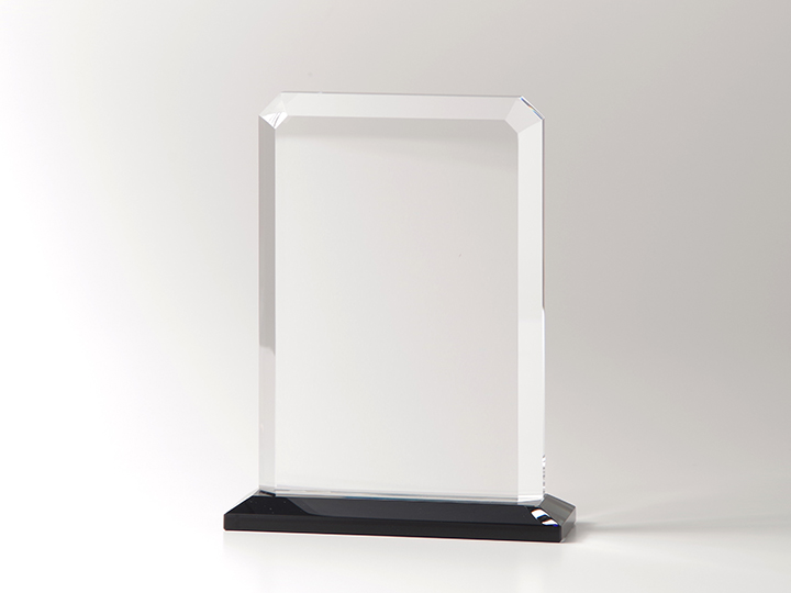 【クリスタルガラス記念品】スクウェア・クリスタル固定式表彰盾 中 15EC-CT-A6