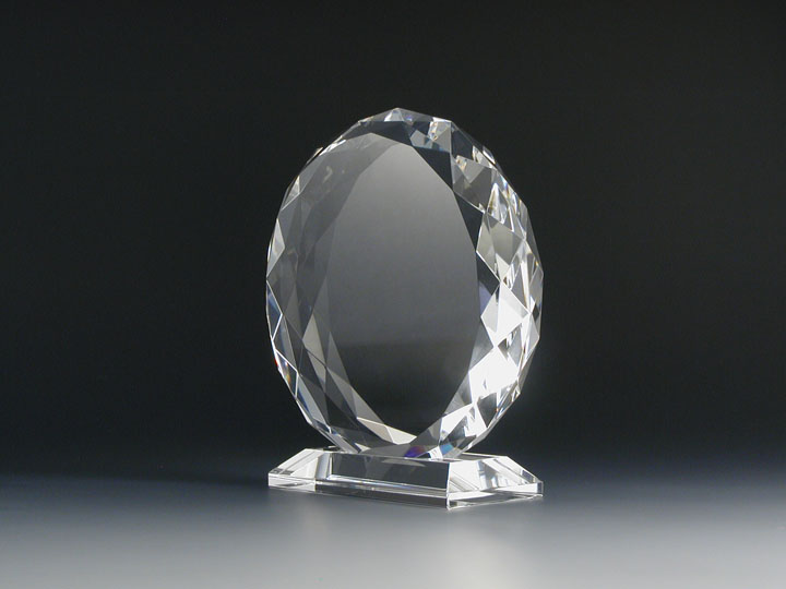 【クリスタルガラス表彰記念品】ラウンド・カット・クリスタル表彰盾<br />RTC-120<br />￥11,000