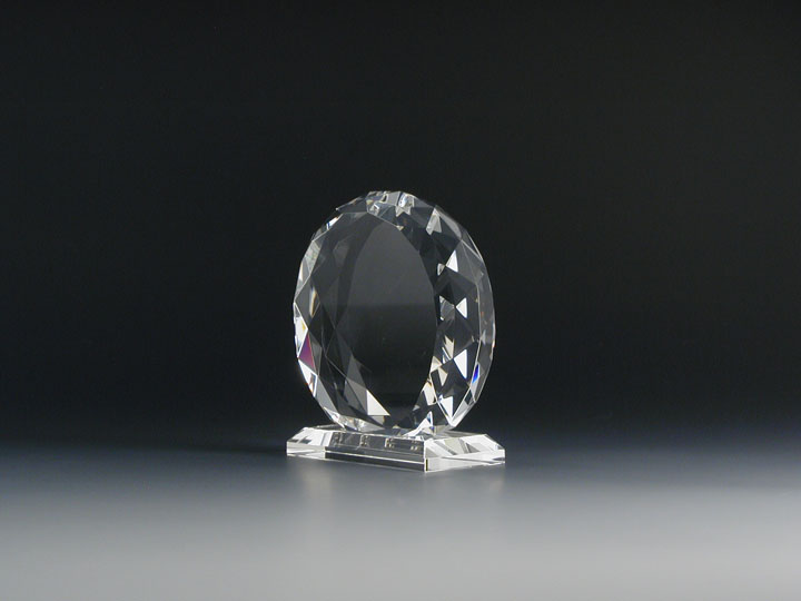 【クリスタルガラス表彰記念品】ラウンド・カット・クリスタル表彰盾<br />RTC-100<br />￥9,000