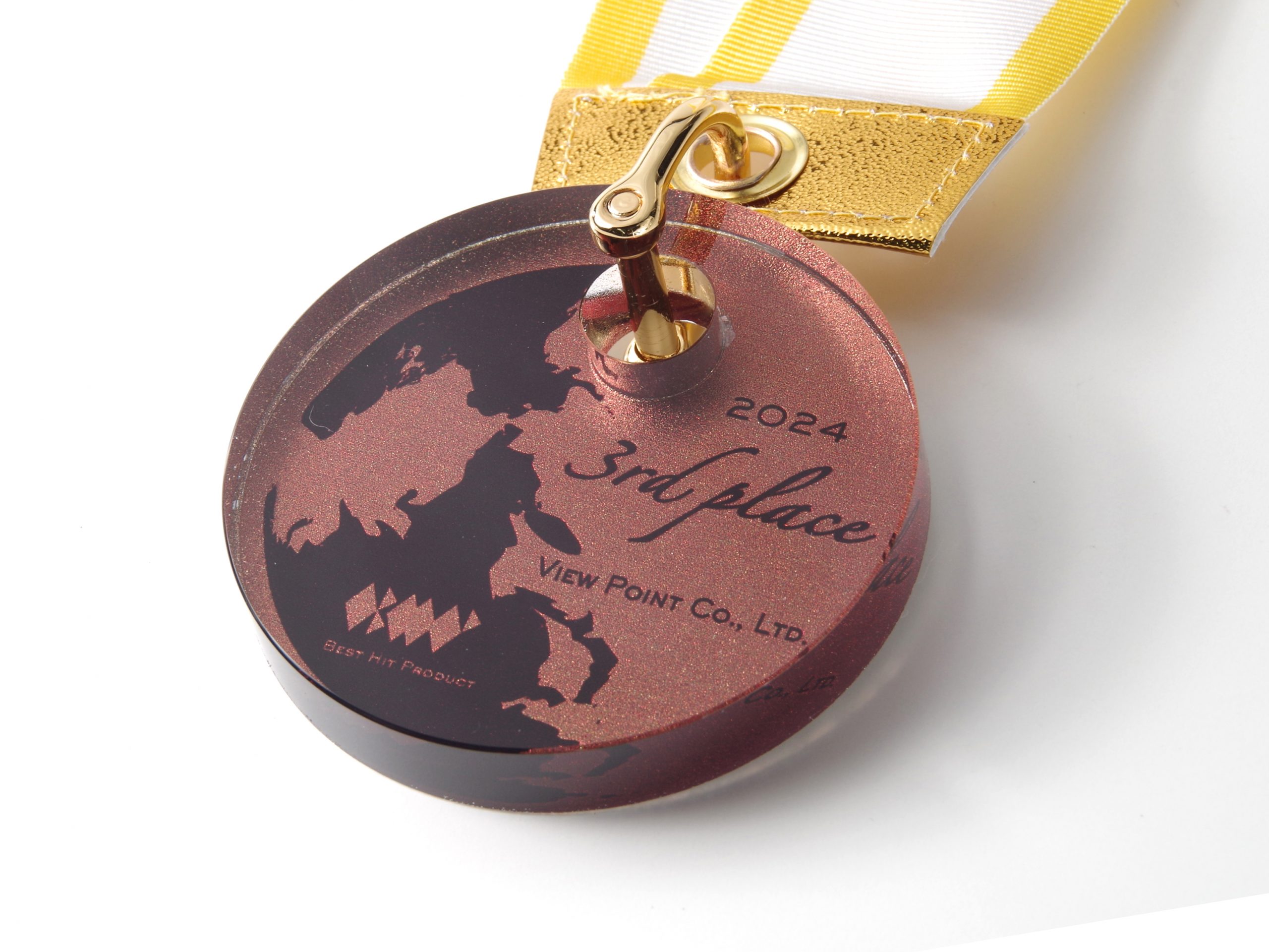 【クリスタルガラス記念品】クリスタル・銅メダル（アルミ箔）   CPM-65-NEW-B