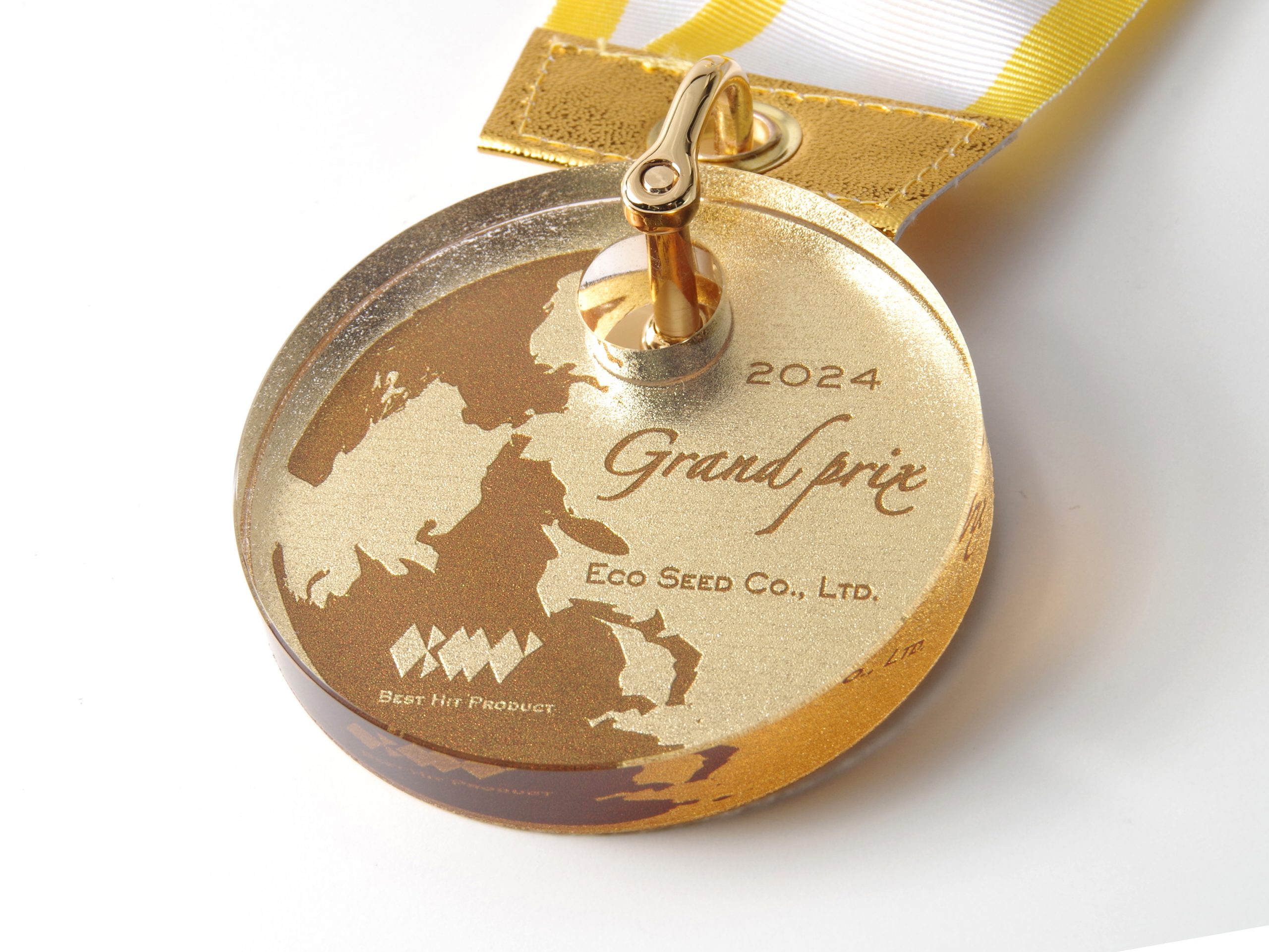 【クリスタルガラス記念品】クリスタル・金メダル（アルミ箔）   CPM-65-NEW-G