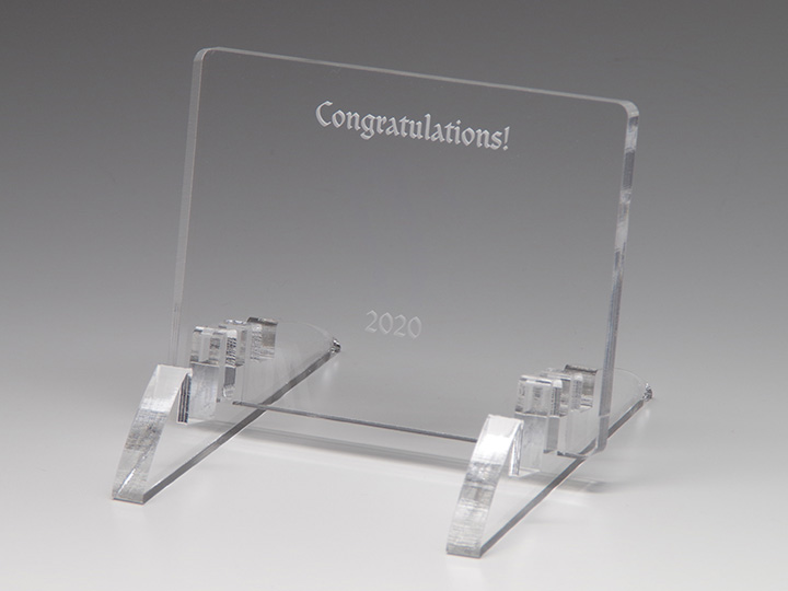 【クリスタルガラス表彰記念品】タブレットスタンド8mmタイプ（組み立て式）<br />AC8-H-95x115-C<br />￥2,800