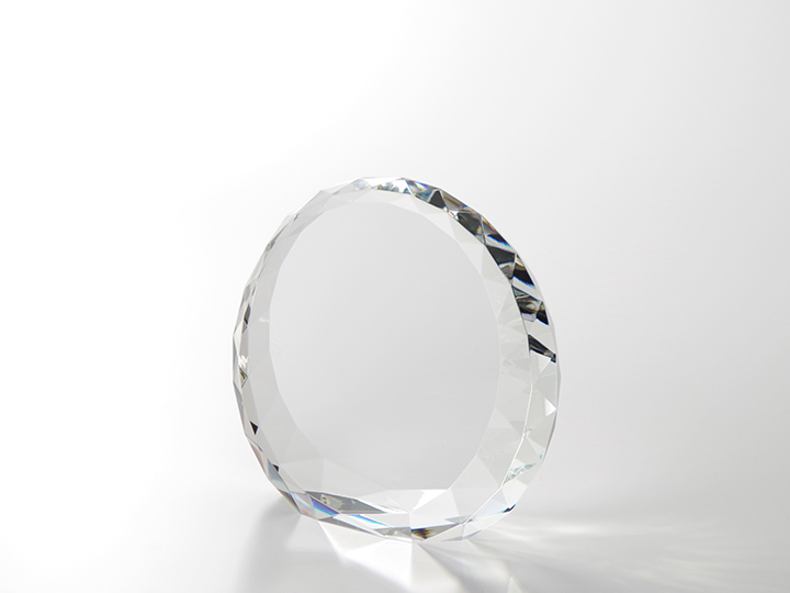 【クリスタルガラス表彰記念品】シンプル・ラウンド・シェイプ表彰盾　小<br />CBAT-140<br />￥14,000