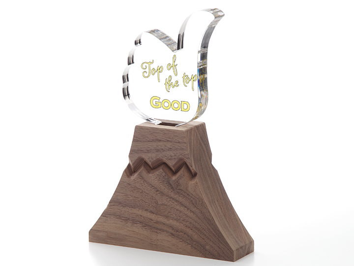 【クリスタルガラス表彰記念品】富士山・グッド・トロフィー（無垢材）<br />ATGJ-FUJI-223<br />￥26,000